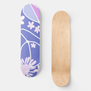 Happy Floral Neuro Art - Purple Gradient  Skateboard