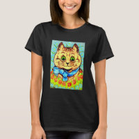 Happy flower cat by Louis Wain