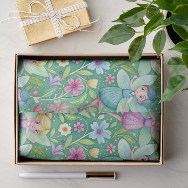 HAPPY FLOWER FAIRIES FANTASY TISSUE PAPER (Gift)