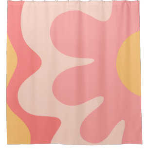 Happy Flower Retro 60s Blush Pink and Yellow