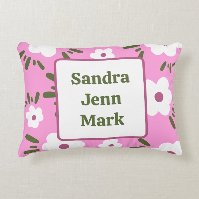 Happy Flowers Accent Pillow (Front)