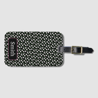 Happy Flowers Black Luggage Tag