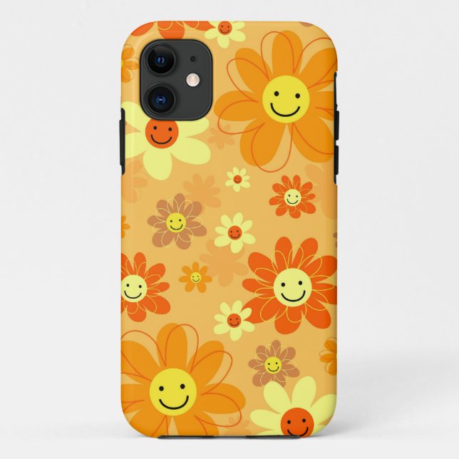 Happy Flowers Case-Mate iPhone Case (Back)