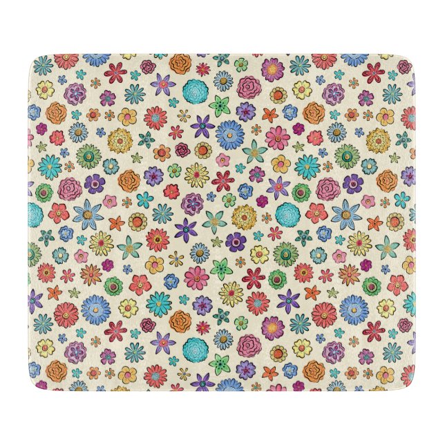 Happy Flowers cutting board (Front)