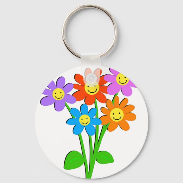 Happy Flowers Keychain (Front)