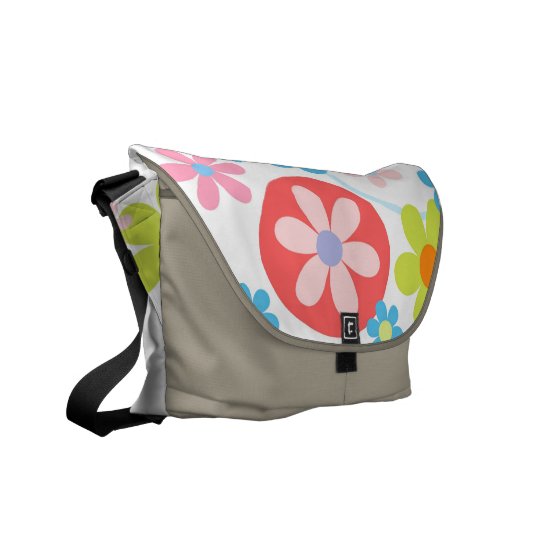Happy flowers messanger bag courier bag