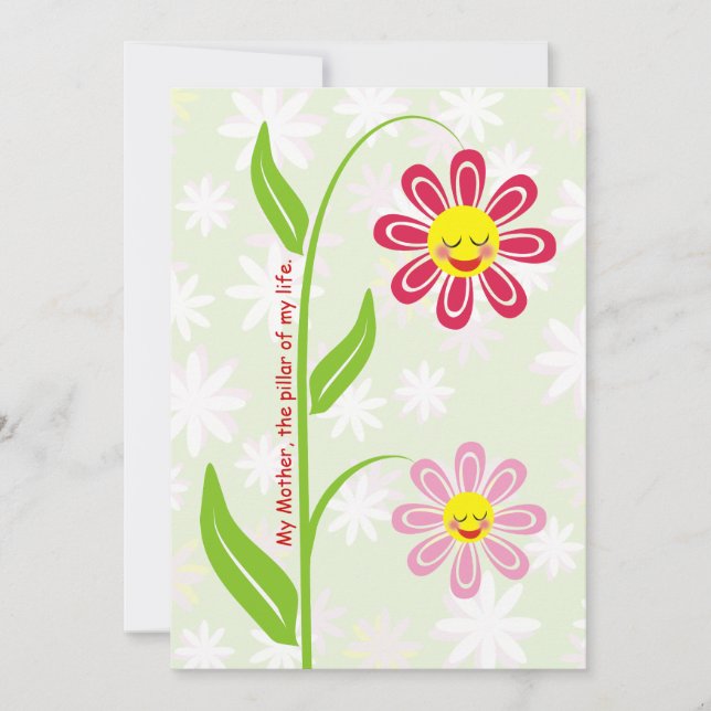 Happy flowers Mother's Day custom flat card (Front)