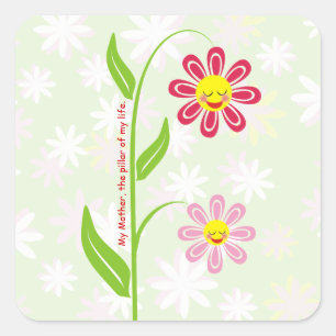 Happy flowers Mother's Day custom sticker