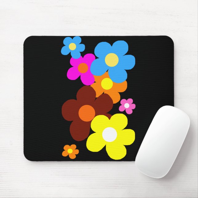 Happy Flowers  Mouse Pad (With Mouse)