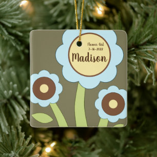 Happy Flowers Ornament Square