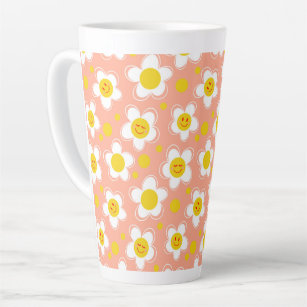 Happy flowers - pink latte mug