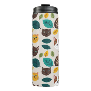 Happy Flowers & Smiling Creatures Digital Print - Thermal Tumbler