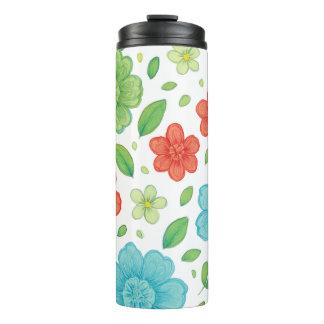 Happy Flowers & Smiling Creatures Digital Print -  Thermal Tumbler