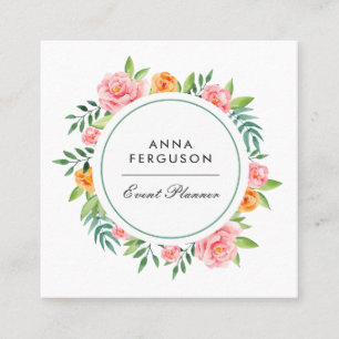 Happy Flowers Square Business Card
