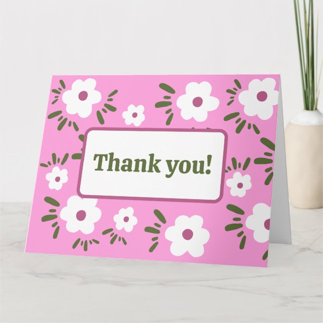 Happy Flowers Thank You Card (Front)