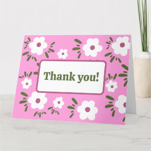 Happy Flowers Thank You Card