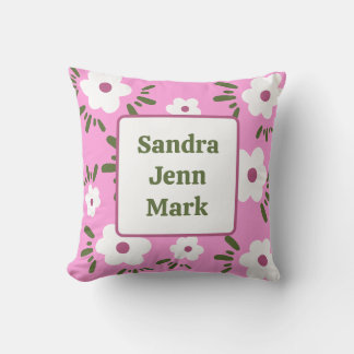 Happy Flowers Throw Pillow