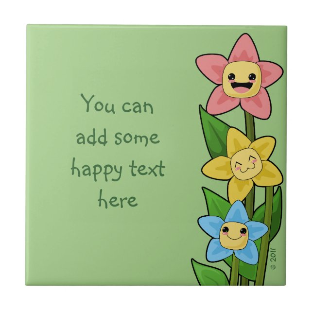 Happy Flowers Tile (Front)