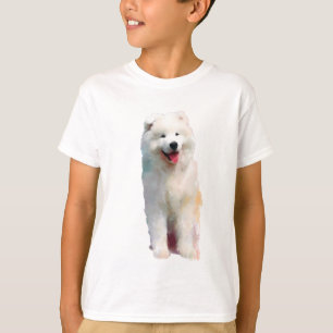 Happy Fluffy Smiling Samoyed Dog Kids T-Shirt