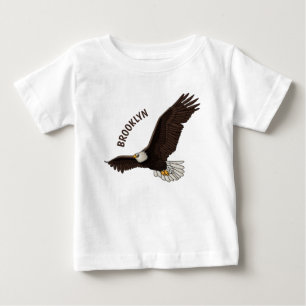 Happy flying bald eagle cartoon illustration baby T-Shirt