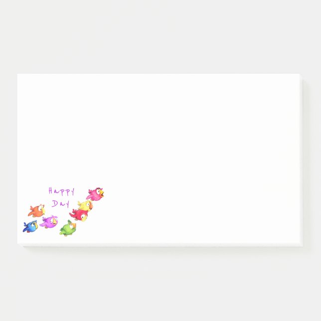 Happy Flying Birds Post it Notes - Custom Text (Front)