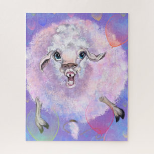 Happy Flying Sheep Jigsaw Puzzle - Funny