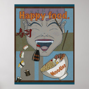 Happy food poster