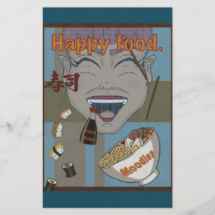 Happy food stationery