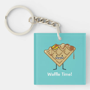 Happy Foods Design - Cute Adorable Food Happy Waff Keychain