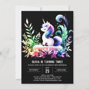 Happy Forest Horse Birthday Invitation