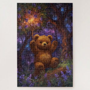 Happy Forest Teddy Bear Art Jigsaw Puzzle
