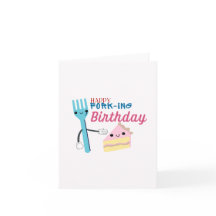 Happy Fork-Ing Puns Birthday Card