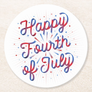 Happy Fourth (4th) of July Paper Coasters