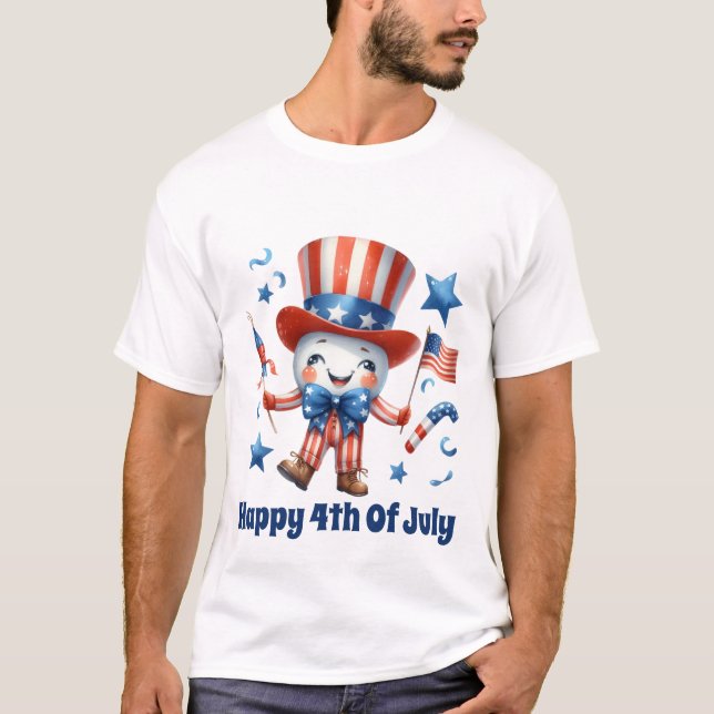 happy fourth July 4th add text unisex  T-Shirt (Front)