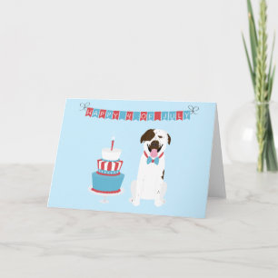 Happy Fourth of July Dog Red White Blue Card