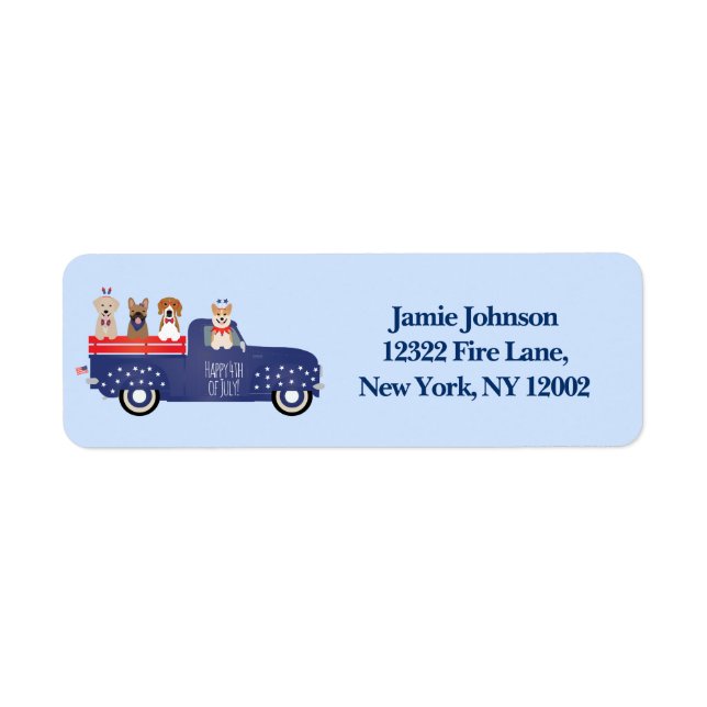 Happy Fourth Of July Dogs Pickup Truck (Front)