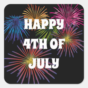 Happy Fourth of July Fireworks Stickers
