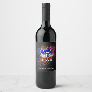 Happy Fourth of July Personalize Wine or Sparkling Label