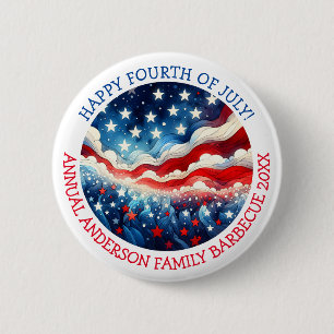 Happy Fourth of July Personalized 2 Inch Round Button