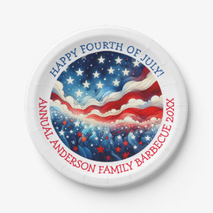 Happy Fourth of July Personalized Paper Plate