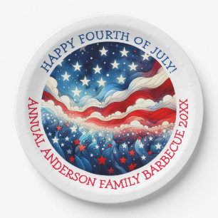 Happy Fourth of July Personalized Paper Plate