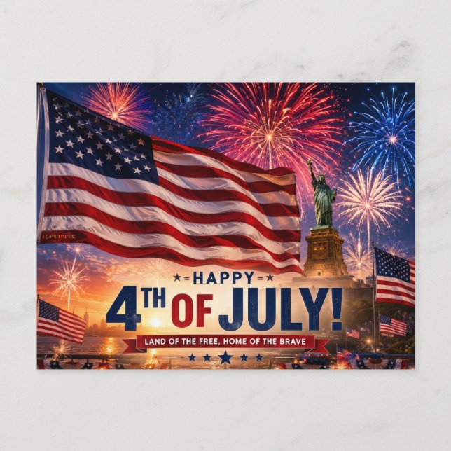 Happy Fourth of July Postcard (Front)