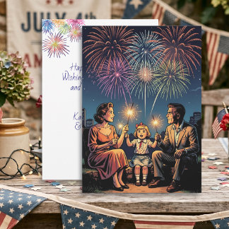Happy Fourth of July with Custom Message Vintage
