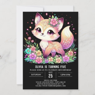 Happy Fox Digital Birthday Invitation