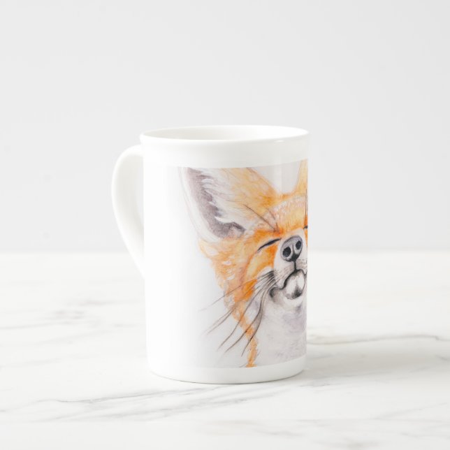 Happy Foxy Bone China Mug (Front Left)