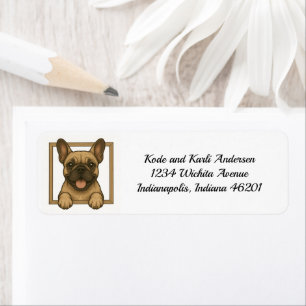 Happy French Bulldog Return Adresse Label