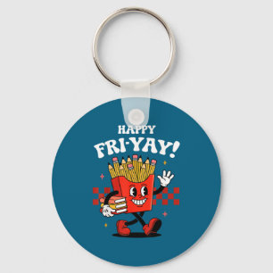 Happy fri-yay funny cute teacher friday fry-yay keychain