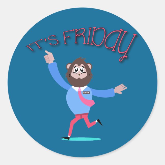 Happy Friday Classic Round Sticker (Front)