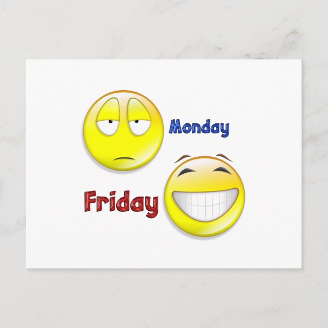 Happy Friday Face Postcard (Front)