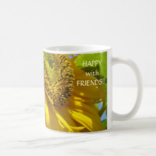HAPPY FRIENDS SUNFLOWERS SUN FLOWER COFFEE MUG